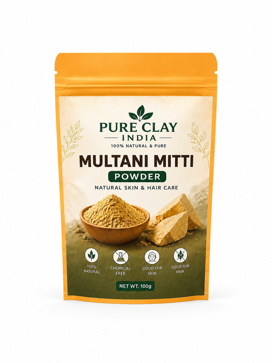 Multani Mitti Powder | Natural Fuller’s Earth Clay | 100g | 100% Natural Multani Mitti Pure Fuller’s Earth Clay Natural Skin & Hair Care. Chemical Free Clay