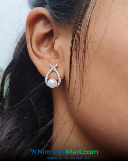 Nirmaya Oxidized Designer Stud Modern Earring Set of 12 With Folding Box