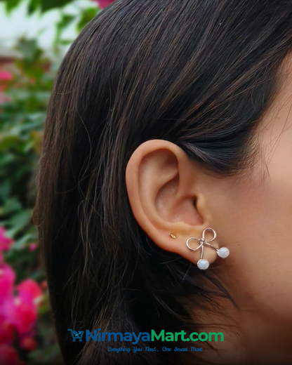 Nirmaya Oxidized Designer Stud Modern Earring Set of 12 With Folding Box